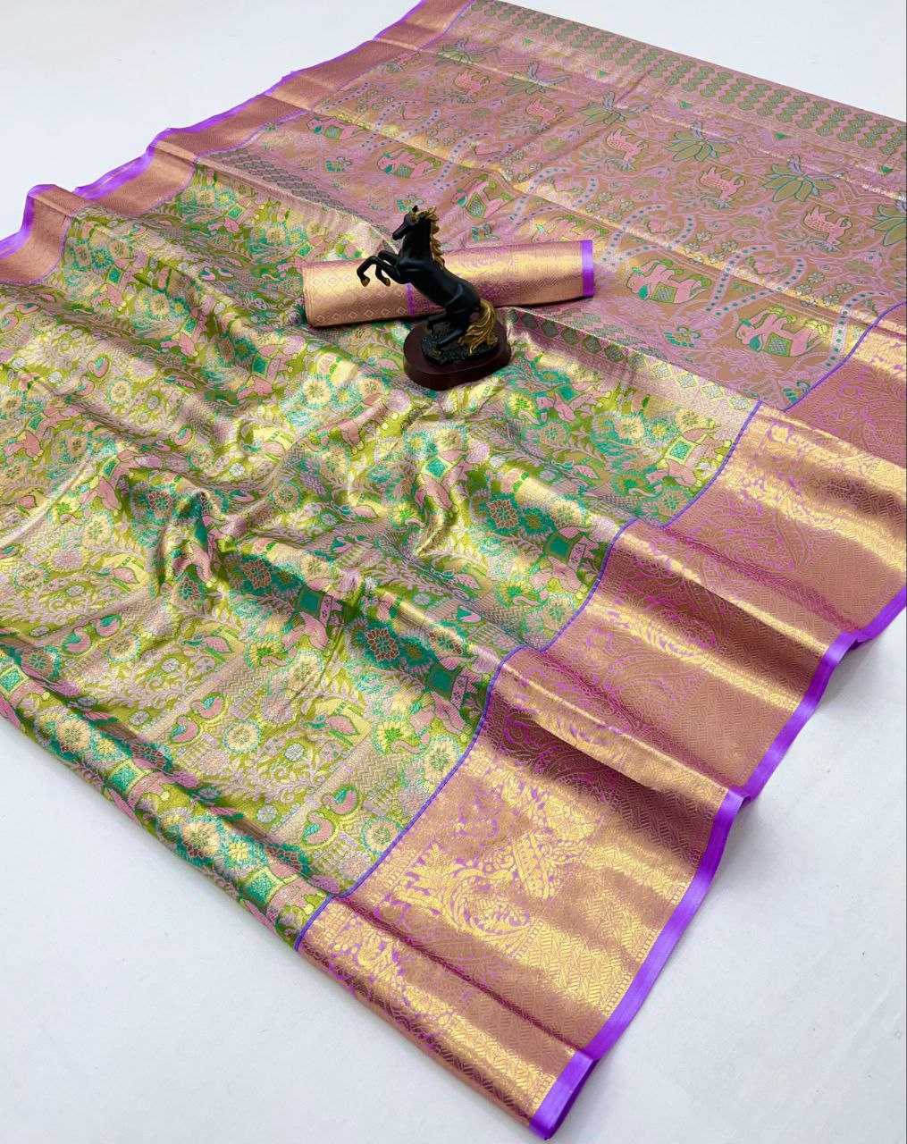 Ynf Kanjivaram Silk RIN209 KAITHI Silk Sarees Wholesale Traditional Silk Sarees Zari Border Silk Sarees Kanchipuram Silk Sarees Manufacturer- Kapda Export