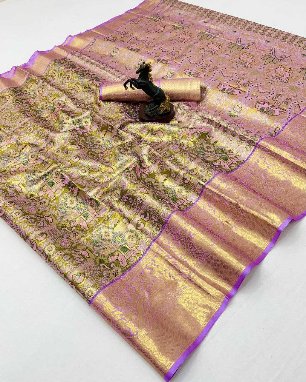 Ynf Kanjivaram Silk RIN209 KAITHI Silk Sarees Wholesale Traditional Silk Sarees Zari Border Silk Sarees Kanchipuram Silk Sarees Manufacturer- Kapda Export