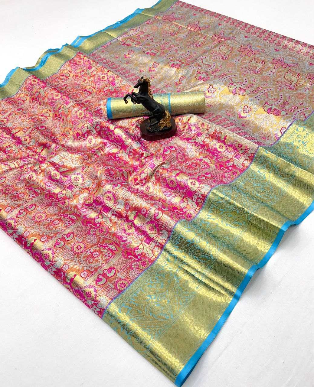 Ynf Kanjivaram Silk RIN209 KAITHI Silk Sarees Wholesale Traditional Silk Sarees Zari Border Silk Sarees Kanchipuram Silk Sarees Manufacturer- Kapda Export