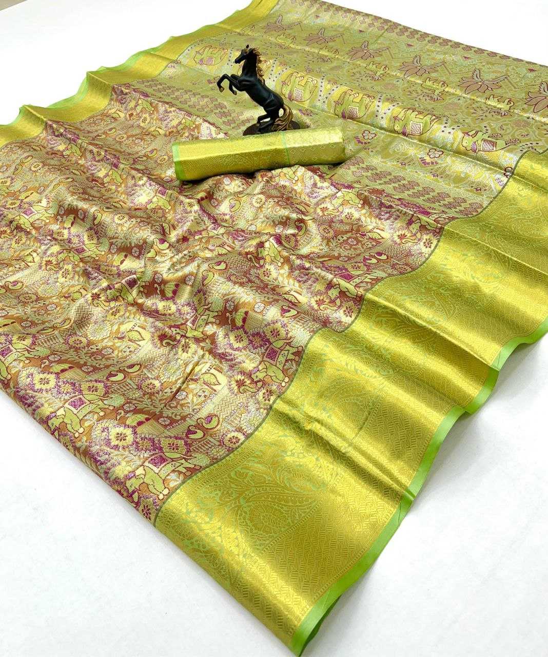 Ynf Kanjivaram Silk RIN209 KAITHI Silk Sarees Wholesale Traditional Silk Sarees Zari Border Silk Sarees Kanchipuram Silk Sarees Manufacturer- Kapda Export