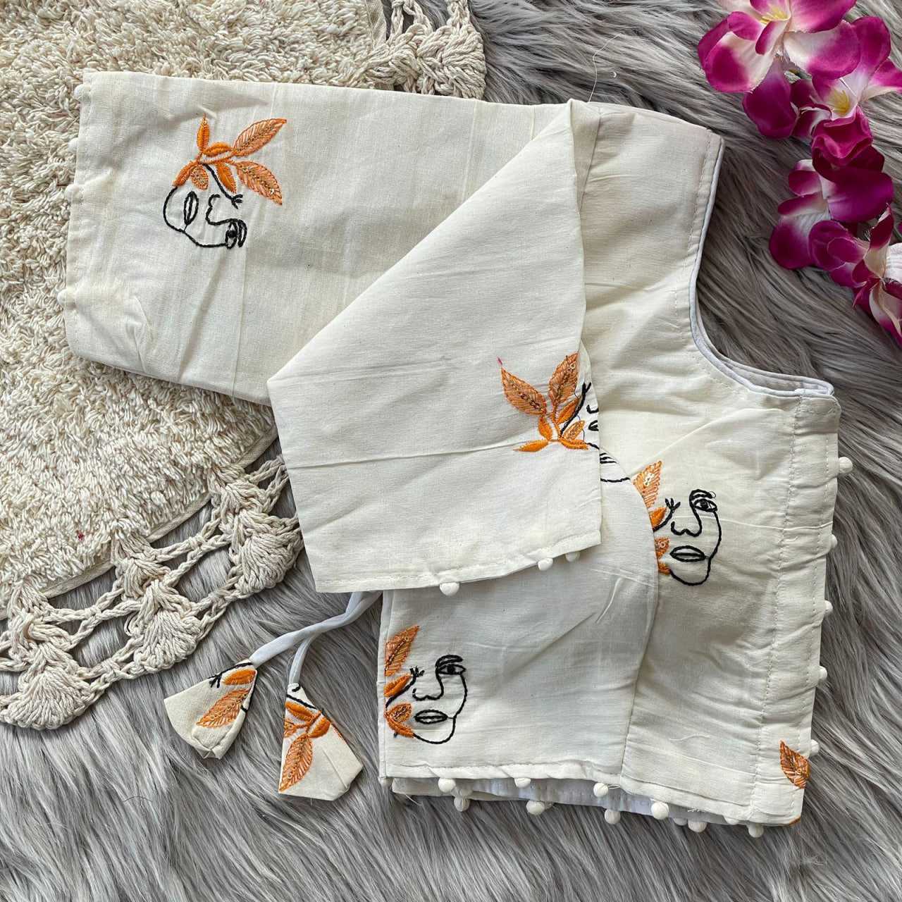 Ynf Khadi KESH426 139 Readymade Blouses Festive Collections Wholesale V-Neck Blouses Cotton Blouse Fashion Blouse Manufacturer- Kapda Export