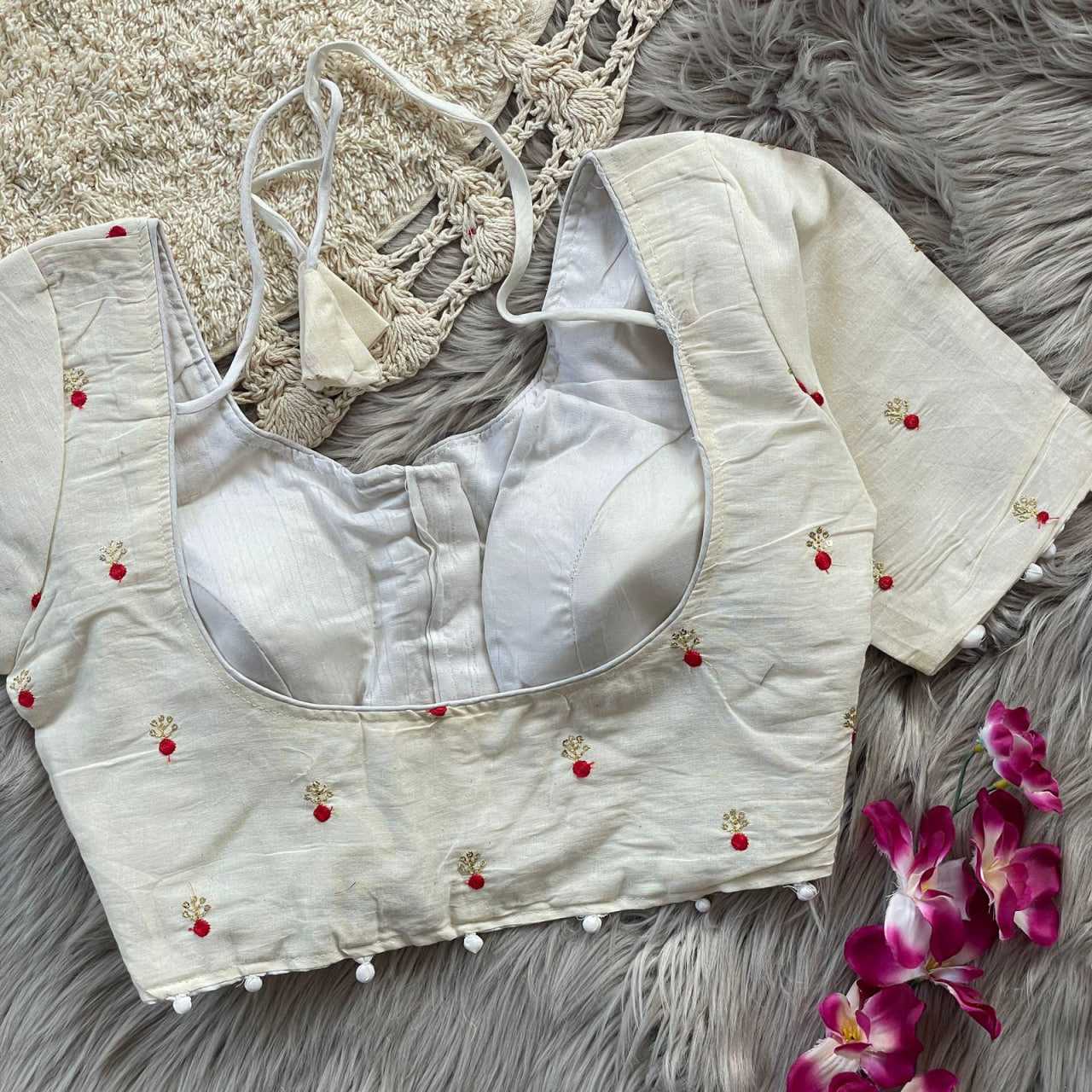 Ynf Khadi KESH426 139 Readymade Blouses Festive Collections Wholesale V-Neck Blouses Cotton Blouse Fashion Blouse Manufacturer- Kapda Export