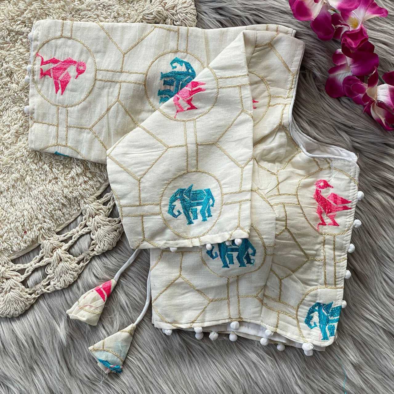 Ynf Khadi KESH426 139 Readymade Blouses Festive Collections Wholesale V-Neck Blouses Cotton Blouse Fashion Blouse Manufacturer- Kapda Export