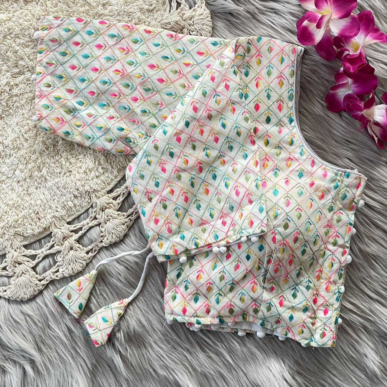 Ynf Khadi KESH426 139 Readymade Blouses Festive Collections Wholesale V-Neck Blouses Cotton Blouse Fashion Blouse Manufacturer- Kapda Export