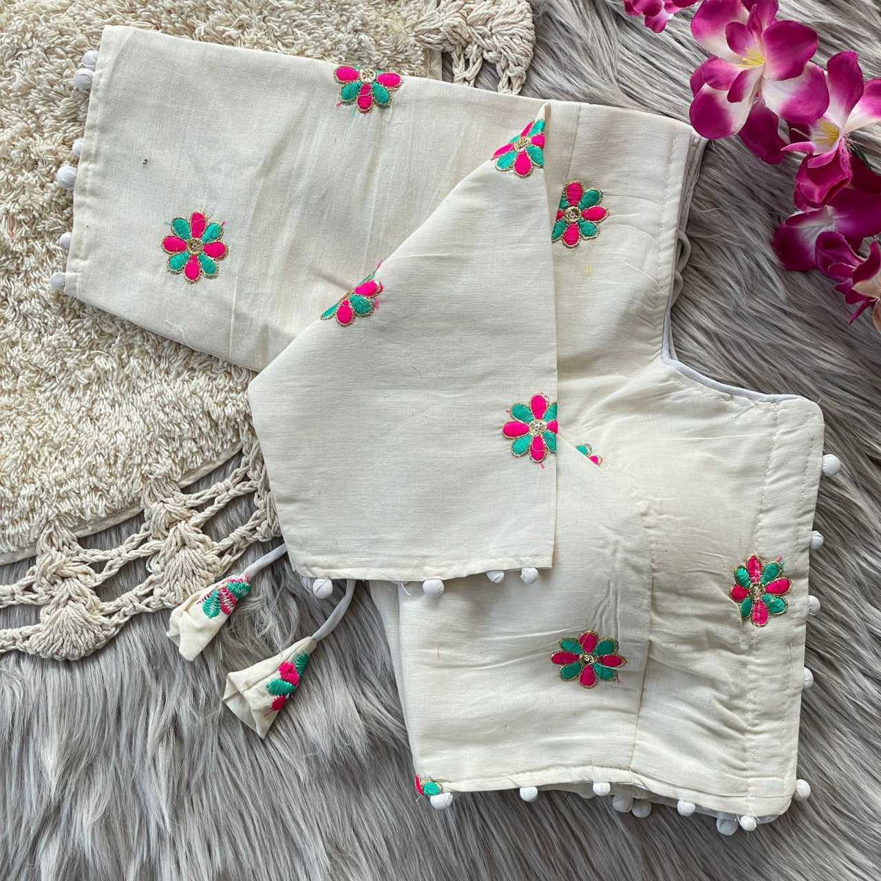 Ynf Khadi KESH426 139 Readymade Blouses Festive Collections Wholesale V-Neck Blouses Cotton Blouse Fashion Blouse Manufacturer- Kapda Export