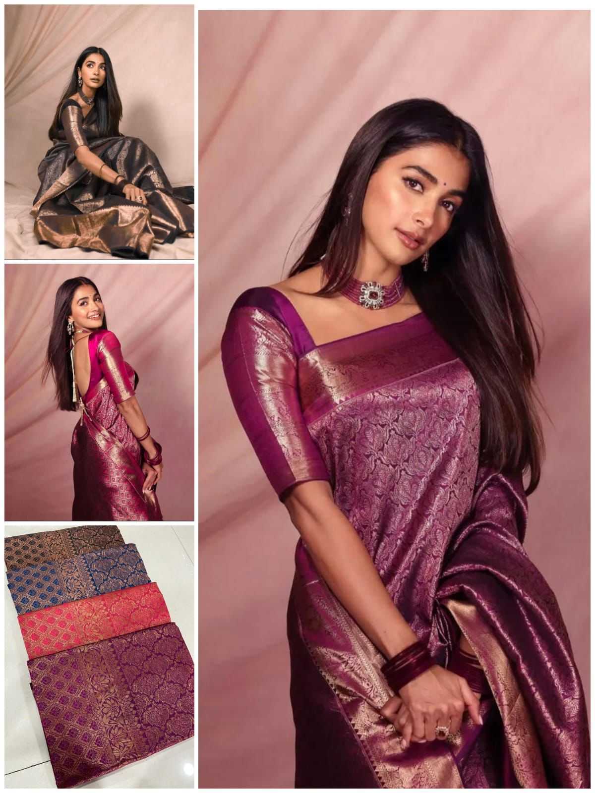 Ynf Lichi Silk KESH577 CM-915 Sarees Bollywood Collections Festive Collections Wholesale Jacquard Saree Silk Sarees Pooja Hedge Manufacturer- Kapda Export