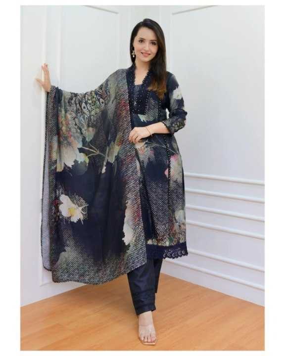 Ynf Muslin KESH563 KESHAV Kurti Wholesale Printed Kurtis Kurti Bottom With Dupatta Black Kurtis Manufacturer- Kapda Export