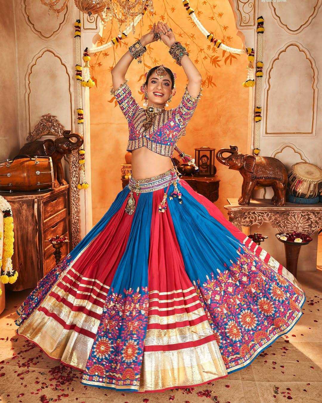 Ynf Muslin Silk KESH492 162 Lehengas Festive Collections Wholesale Fancy Lehenga Embroidered Lehenga Chaniya Choli Gota Patti Lehenga Navratri Chaniya Choli Manufacturer- Kapda Export