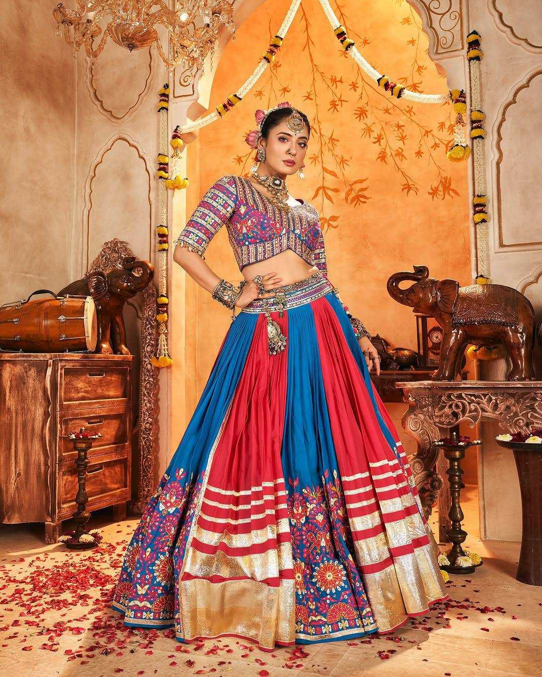 Ynf Muslin Silk KESH492 162 Lehengas Festive Collections Wholesale Fancy Lehenga Embroidered Lehenga Chaniya Choli Gota Patti Lehenga Navratri Chaniya Choli Manufacturer- Kapda Export