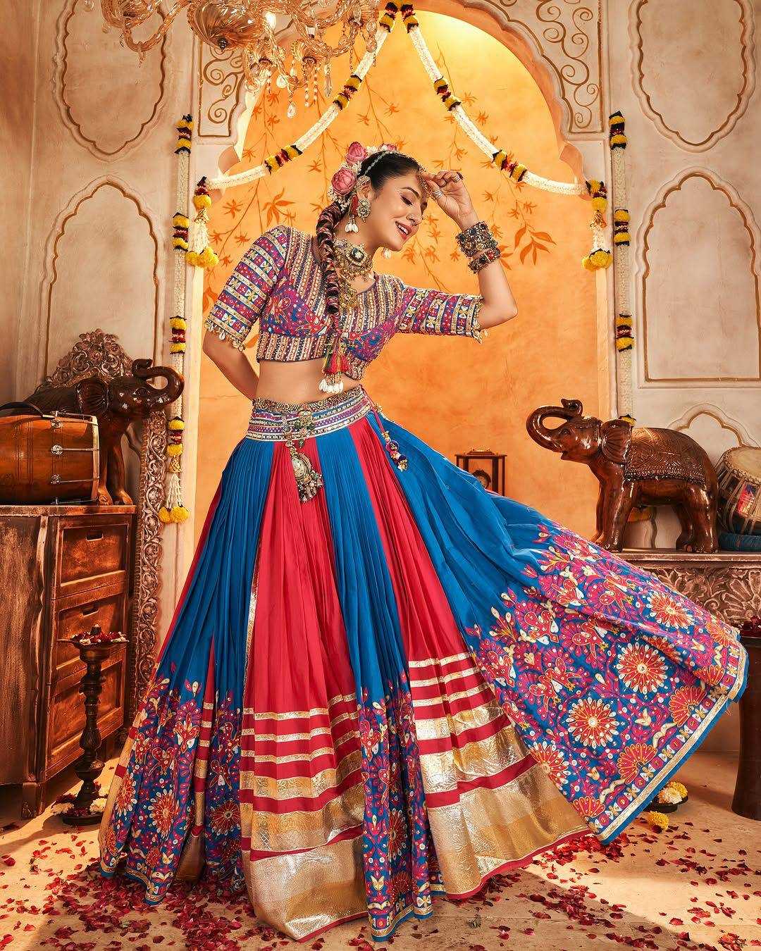Ynf Muslin Silk KESH492 162 Lehengas Festive Collections Wholesale Fancy Lehenga Embroidered Lehenga Chaniya Choli Gota Patti Lehenga Navratri Chaniya Choli Manufacturer- Kapda Export