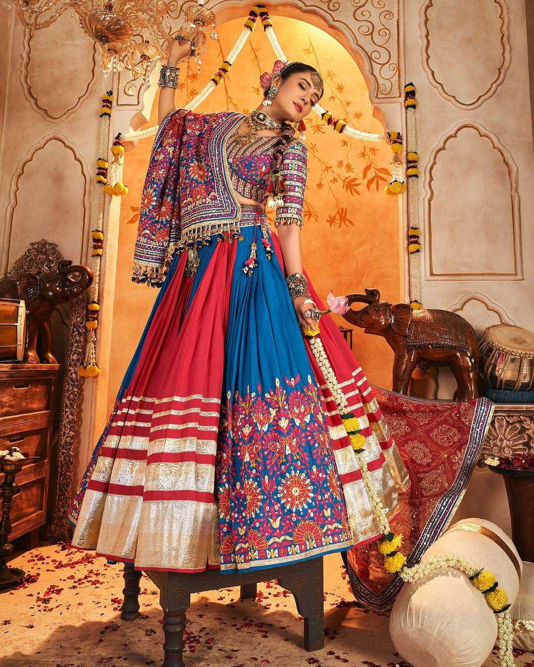Ynf Muslin Silk KESH492 162 Lehengas Festive Collections Wholesale Fancy Lehenga Embroidered Lehenga Chaniya Choli Gota Patti Lehenga Navratri Chaniya Choli Manufacturer- Kapda Export