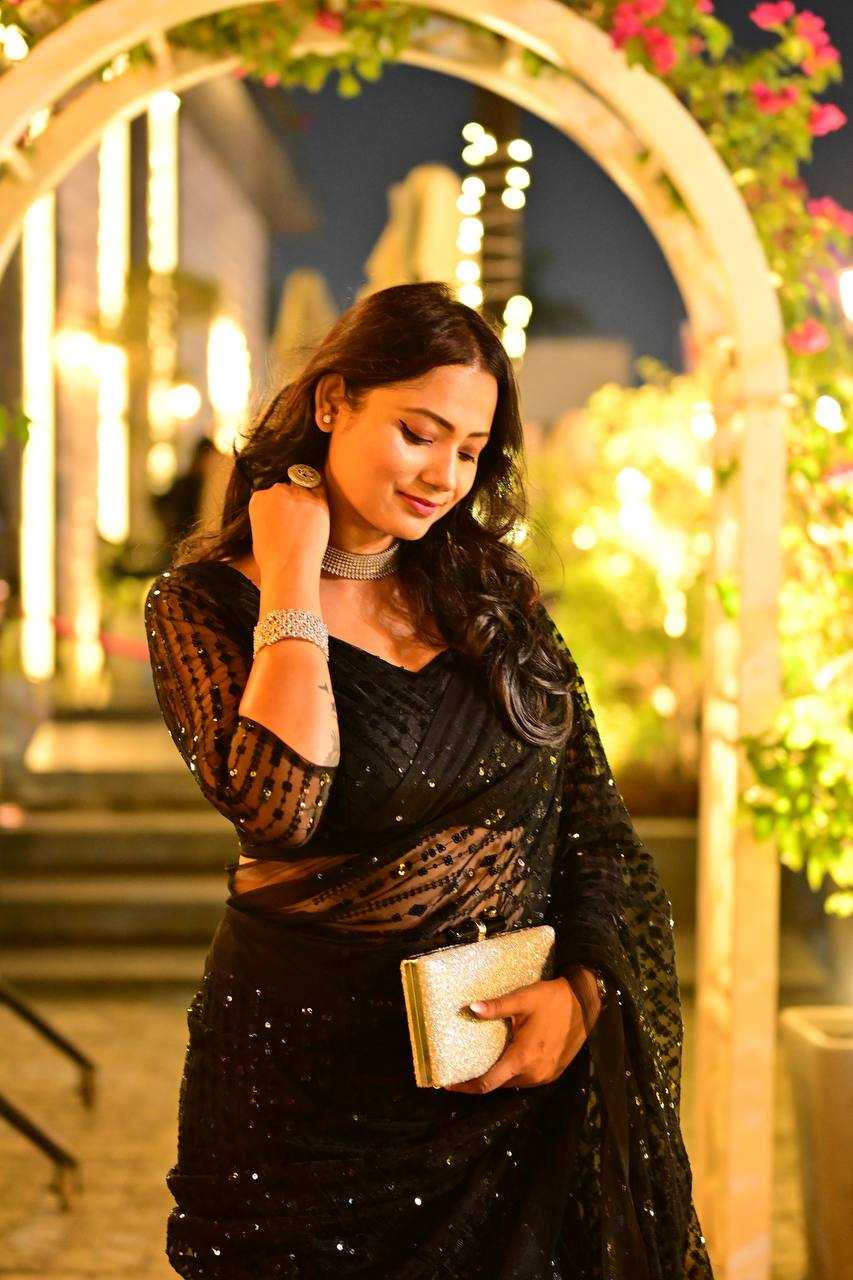 Ynf Net RIN213 L301 Sarees Wholesale Net Sarees Sequins Work Saree Heavy Sarees Manufacturer- Kapda Export