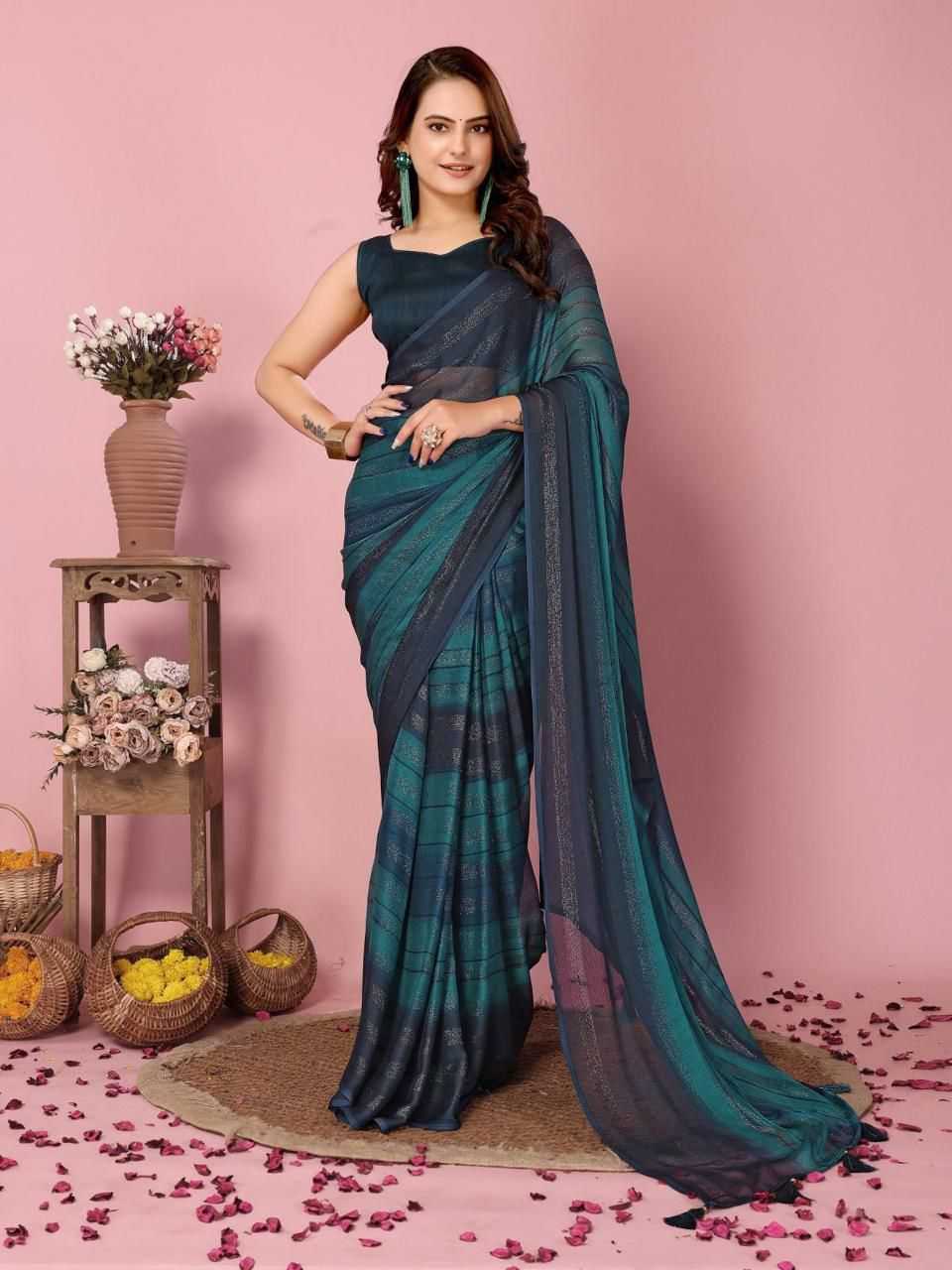 Ynf Nylon KESH577 CM-738 Sarees Festive Collections Wholesale Ready To Wear Sarees Party Wear Sarees Nylon Sarees Manufacturer- Kapda Export