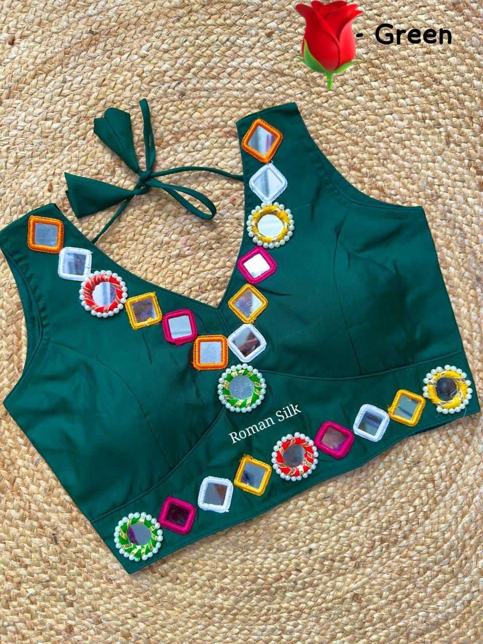 Ynf Premium Roman Silk KESH426 Bangles Readymade Blouses Festive Collections Wholesale V-Neck Blouses Silk Blouse Navratri Blouses Manufacturer- Kapda Export