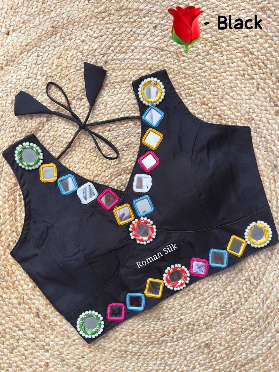 Ynf Premium Roman Silk KESH426 Bangles Readymade Blouses Festive Collections Wholesale V-Neck Blouses Silk Blouse Navratri Blouses Manufacturer- Kapda Export