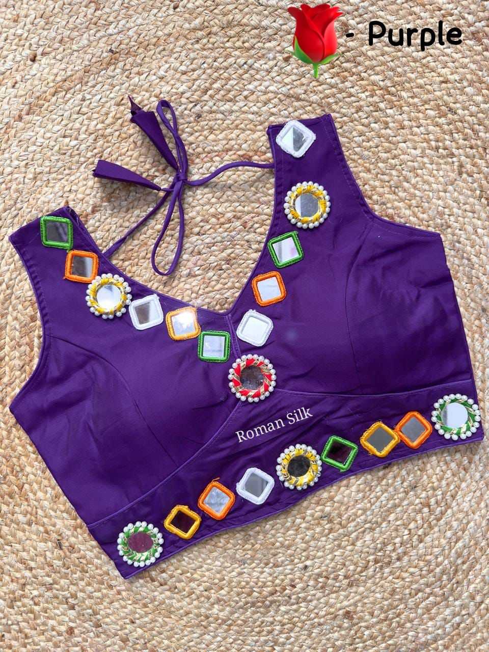 Ynf Premium Roman Silk KESH426 Bangles Readymade Blouses Festive Collections Wholesale V-Neck Blouses Silk Blouse Navratri Blouses Manufacturer- Kapda Export