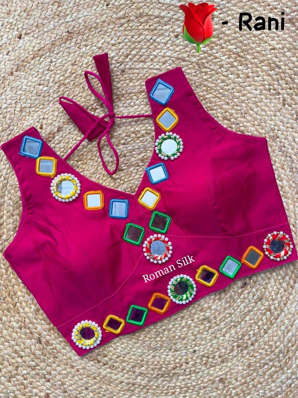 Ynf Premium Roman Silk KESH426 Bangles Readymade Blouses Festive Collections Wholesale V-Neck Blouses Silk Blouse Navratri Blouses Manufacturer- Kapda Export