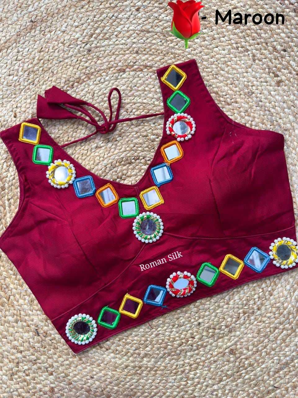 Ynf Premium Roman Silk KESH426 Bangles Readymade Blouses Festive Collections Wholesale V-Neck Blouses Silk Blouse Navratri Blouses Manufacturer- Kapda Export