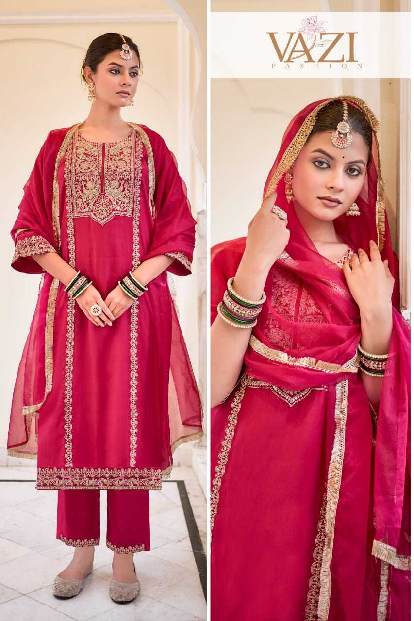 Ynf Premium Roman Silk KESH448 SINDOOR Suits & Dresses Festive Collections Wholesale Ladies Silk Suit Embroidered Suits Red Salwar Suit Manufacturer- Kapda Export