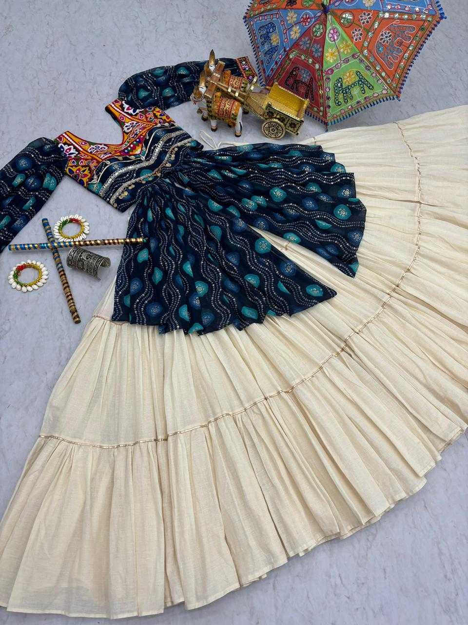 Ynf Pure Cotton KESH481 Gamathi Lehengas Festive Collections Wholesale Mirror Work Lehenga Heavy Lehenga Navratri Chaniya Choli Manufacturer- Kapda Export