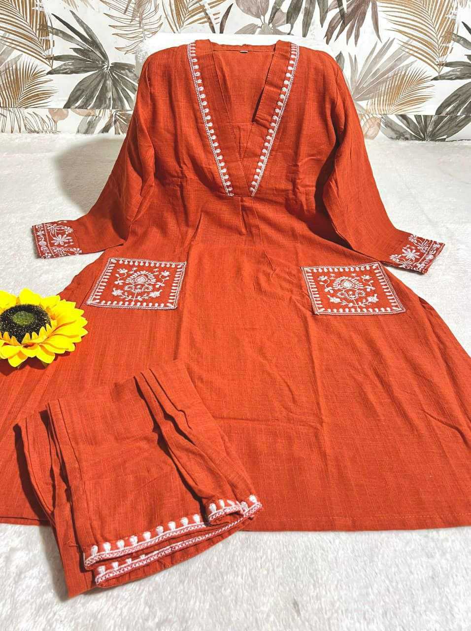 Ynf Pure Soft KESH613 POOJA Kurti Wholesale Embroidered Kurtis Fancy Kurtis Kurtis With Pockets Manufacturer- Kapda Export