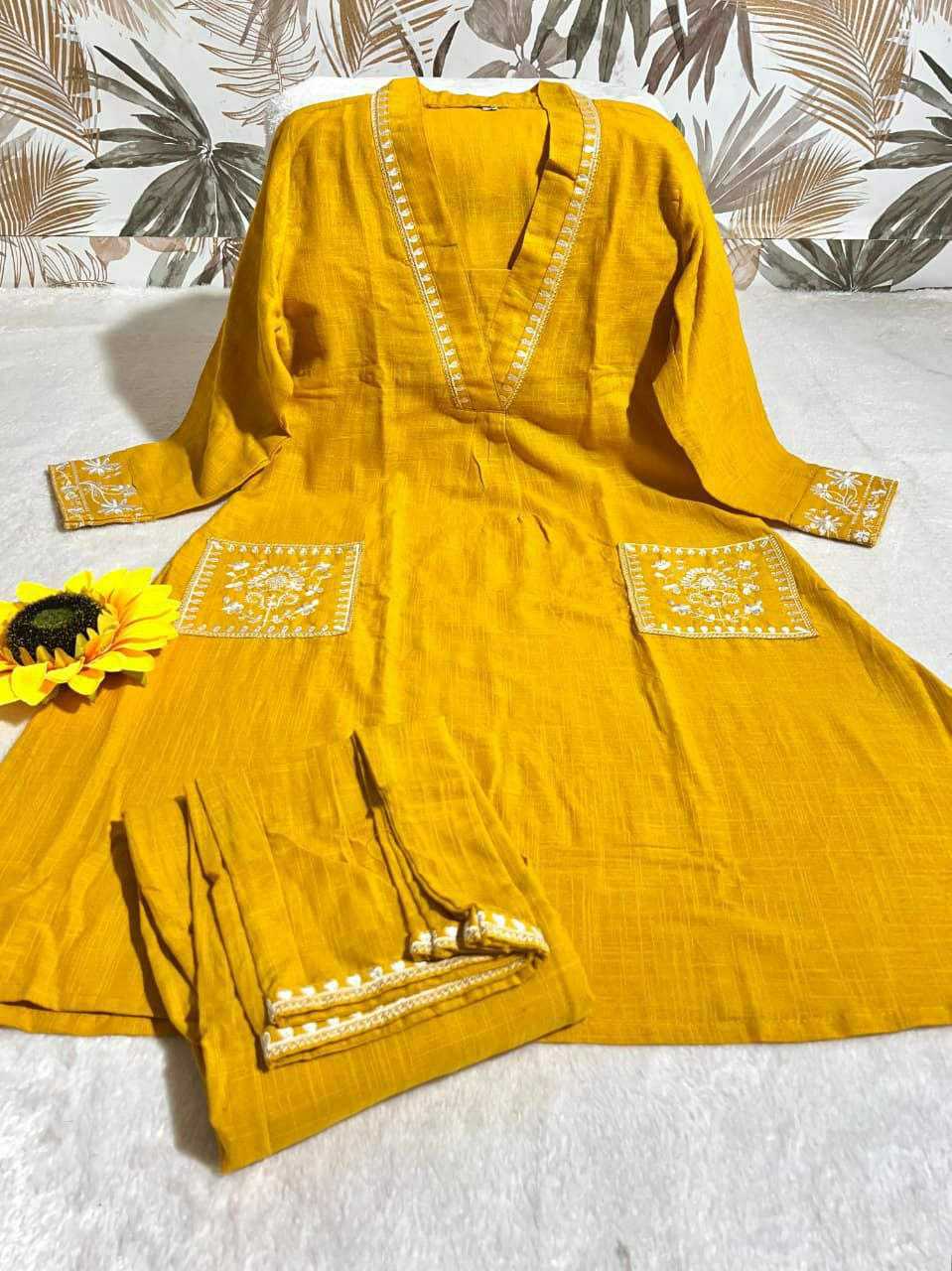 Ynf Pure Soft KESH613 POOJA Kurti Wholesale Embroidered Kurtis Fancy Kurtis Kurtis With Pockets Manufacturer- Kapda Export