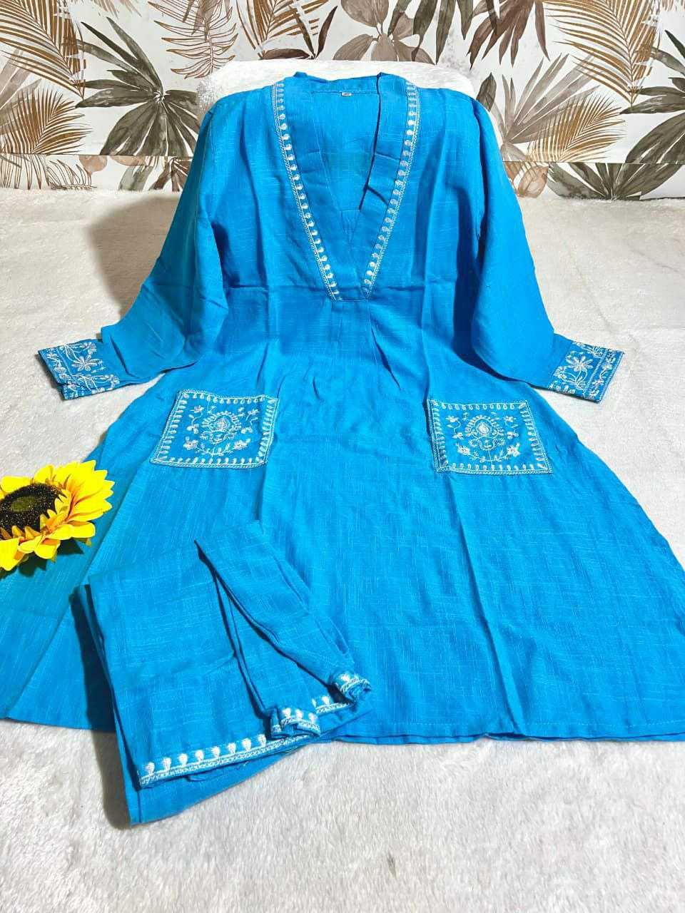 Ynf Pure Soft KESH613 POOJA Kurti Wholesale Embroidered Kurtis Fancy Kurtis Kurtis With Pockets Manufacturer- Kapda Export