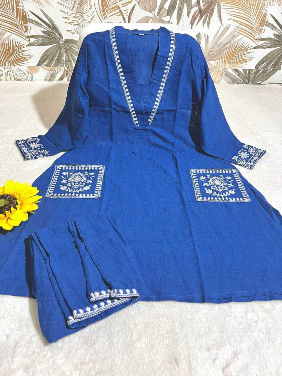 Ynf Pure Soft KESH613 POOJA Kurti Wholesale Embroidered Kurtis Fancy Kurtis Kurtis With Pockets Manufacturer- Kapda Export