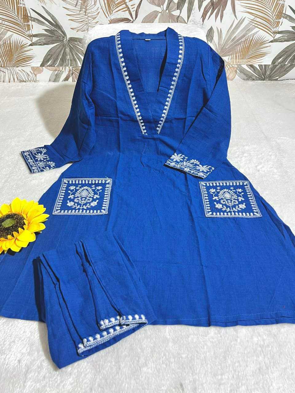 Ynf Pure Soft KESH613 POOJA Kurti Wholesale Embroidered Kurtis Fancy Kurtis Kurtis With Pockets Manufacturer- Kapda Export