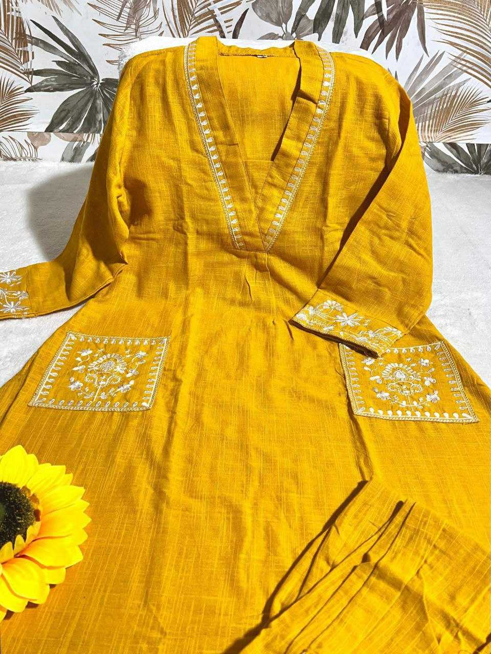 Ynf Pure Soft KESH613 POOJA Kurti Wholesale Embroidered Kurtis Fancy Kurtis Kurtis With Pockets Manufacturer- Kapda Export