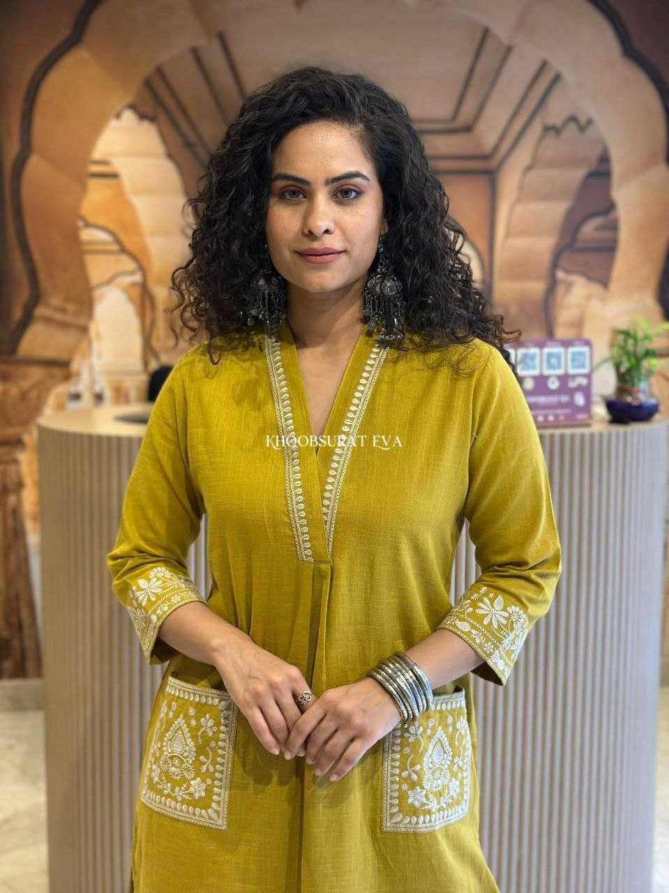 Ynf Pure Soft KESH613 POOJA Kurti Wholesale Embroidered Kurtis Fancy Kurtis Kurtis With Pockets Manufacturer- Kapda Export