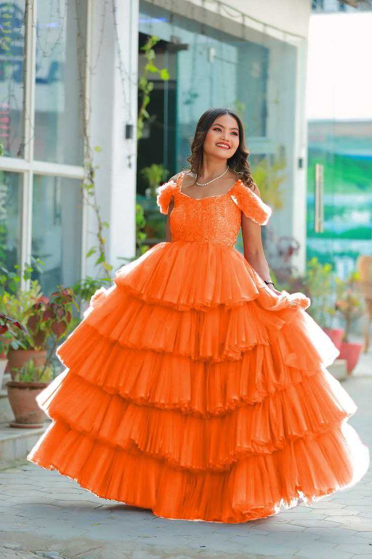 Ynf Pure Soft RIN157 PC-2149 Gowns Plus Size Collections Wholesale Fancy Gowns Net Gowns Designer Gowns Manufacturer- Kapda Export