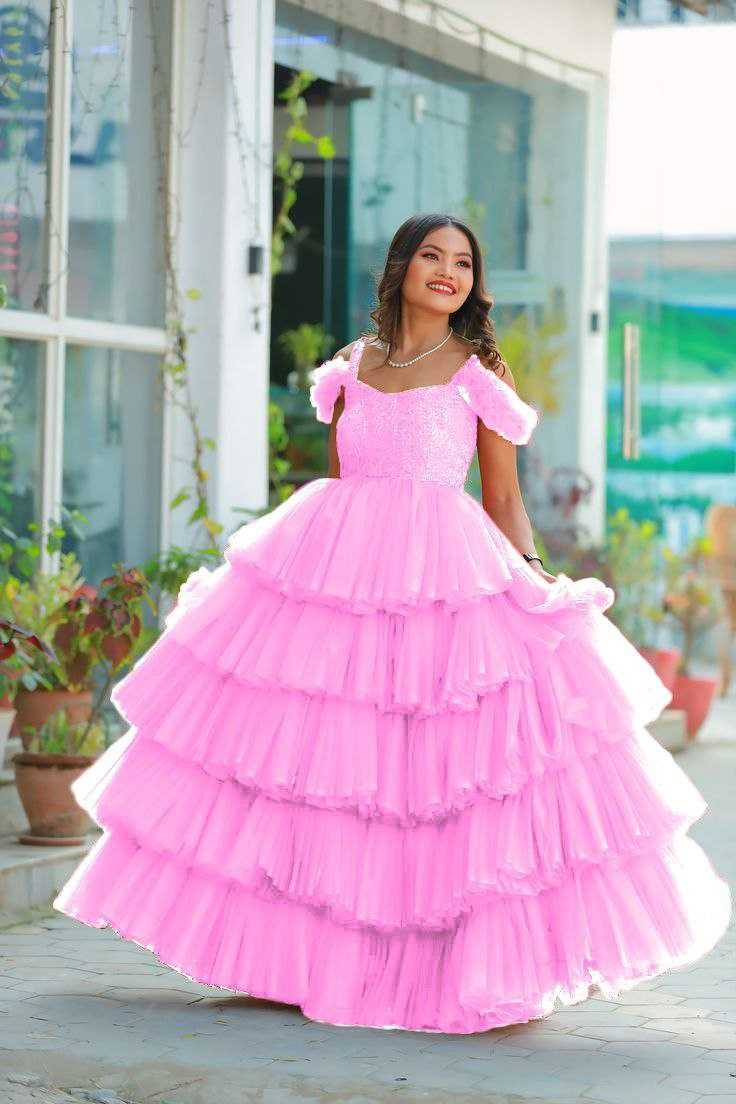 Ynf Pure Soft RIN157 PC-2149 Gowns Plus Size Collections Wholesale Fancy Gowns Net Gowns Designer Gowns Manufacturer- Kapda Export