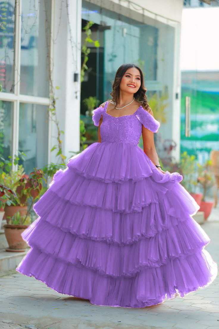 Ynf Pure Soft RIN157 PC-2149 Gowns Plus Size Collections Wholesale Fancy Gowns Net Gowns Designer Gowns Manufacturer- Kapda Export