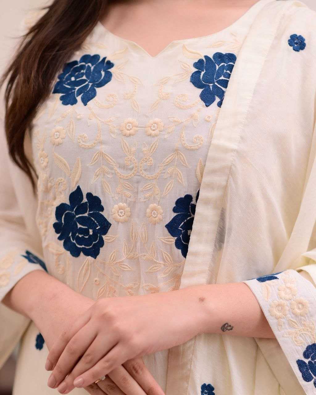 Ynf Rayon KESH517 H21 Suits & Dresses Wholesale Embroidery Suits Party wear suits White Salwar Suit Manufacturer- Kapda Export