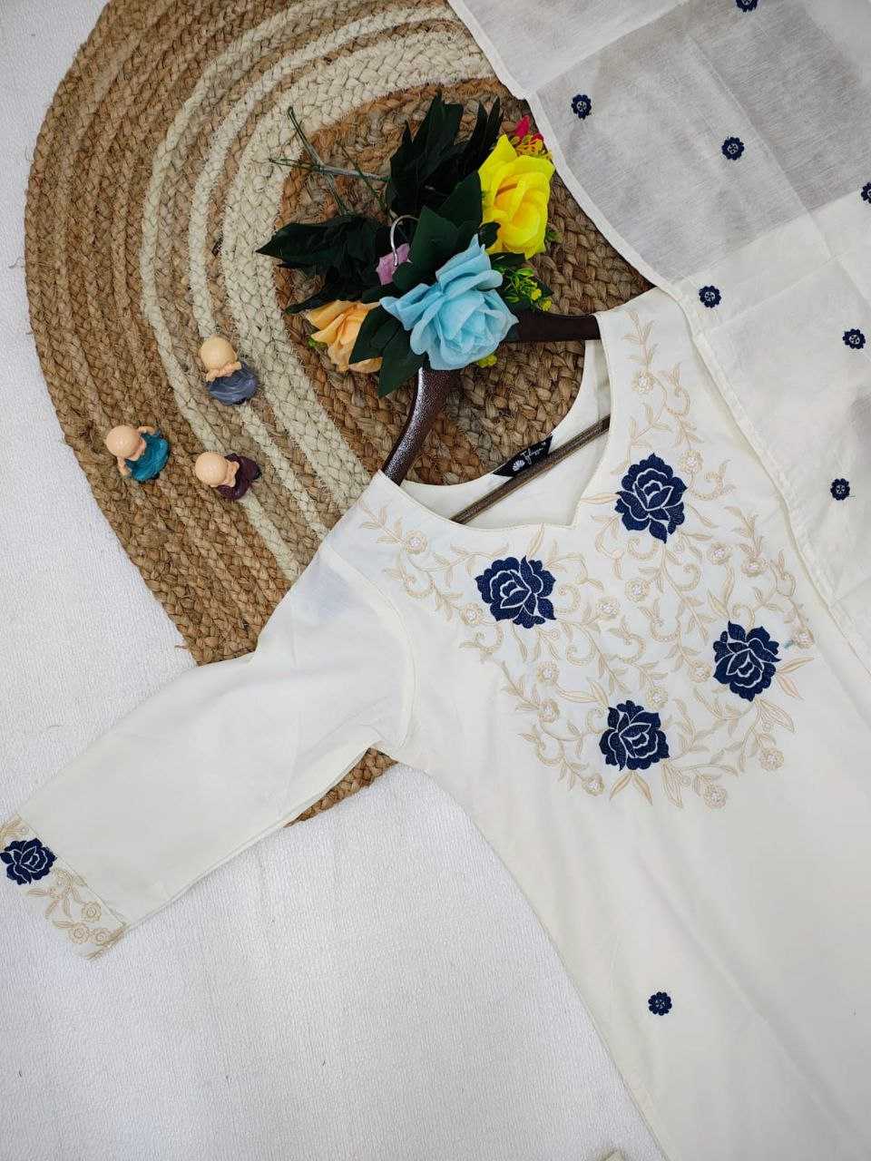 Ynf Rayon KESH517 H21 Suits & Dresses Wholesale Embroidery Suits Party wear suits White Salwar Suit Manufacturer- Kapda Export