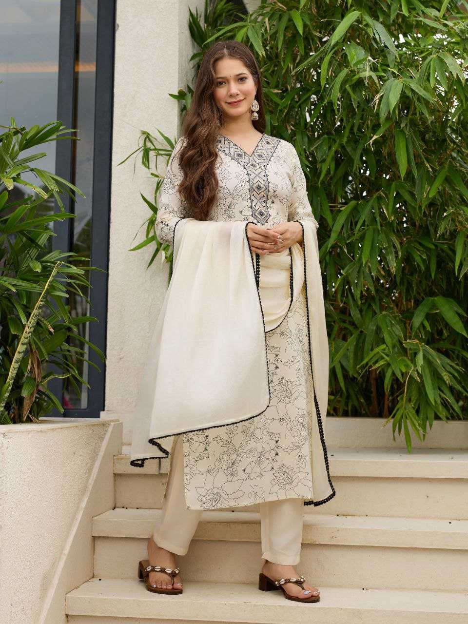 Ynf Rayon KESH529 REGINA Suits & Dresses Wholesale Ladies Silk Suit Party wear suits White Salwar Suit Manufacturer- Kapda Export