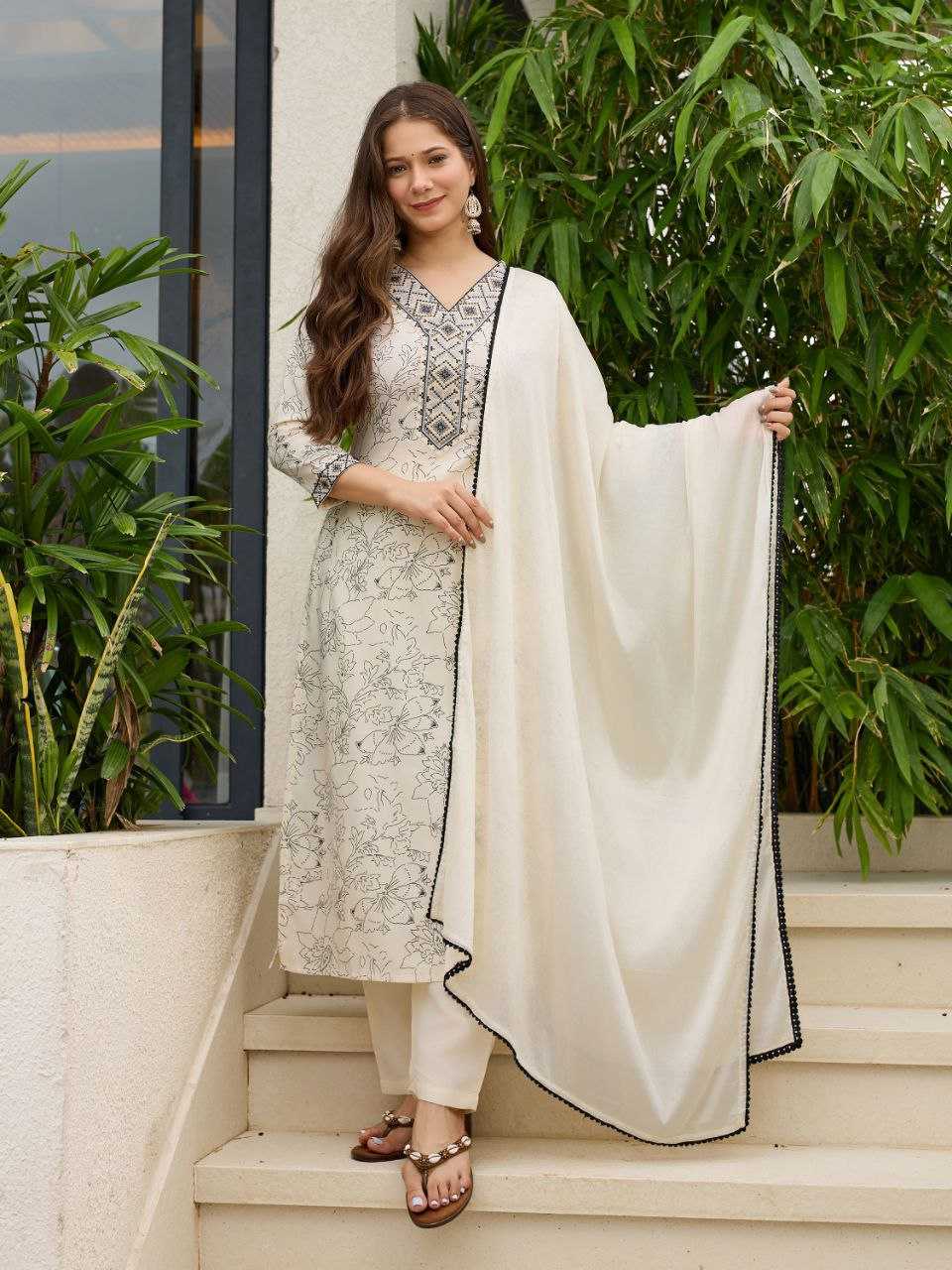 Ynf Rayon KESH529 REGINA Suits & Dresses Wholesale Ladies Silk Suit Party wear suits White Salwar Suit Manufacturer- Kapda Export