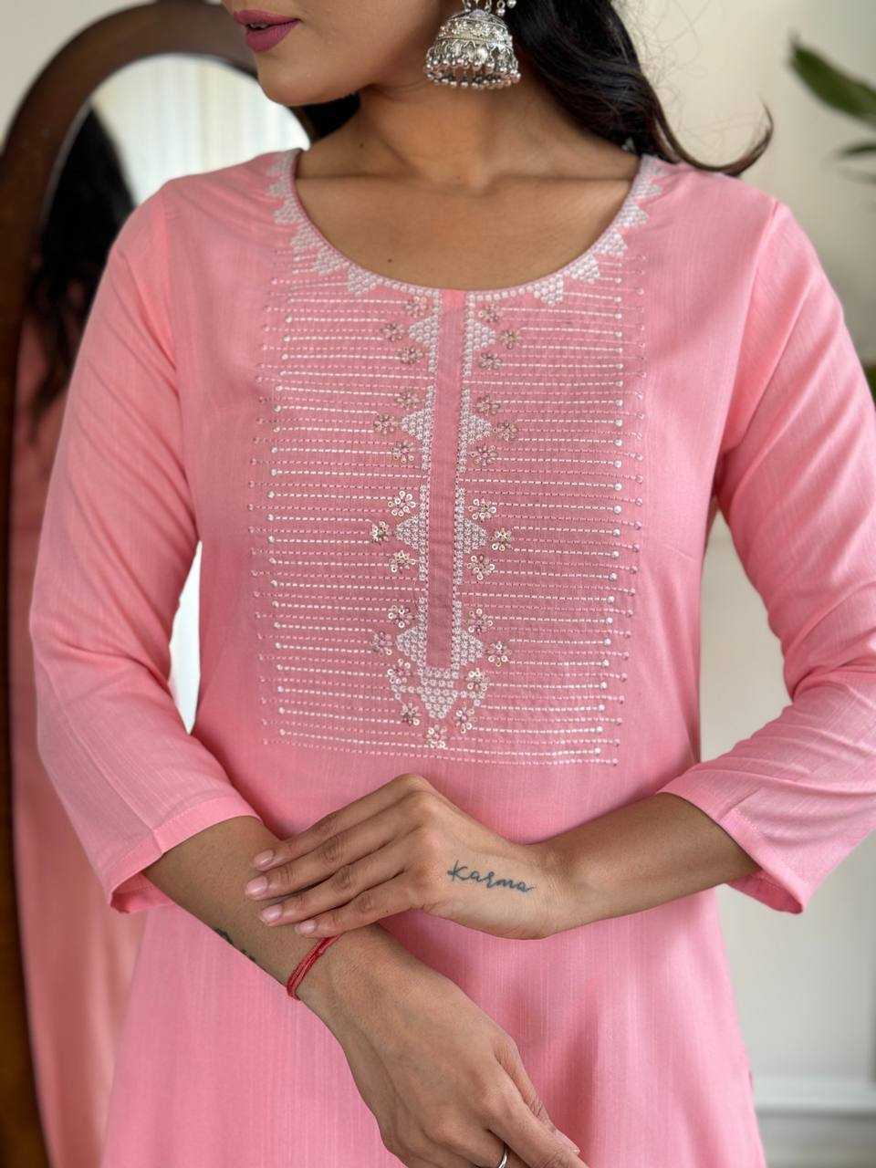 Ynf Rayon RIN131 595 Suits & Dresses Wholesale Embroidery Suits Party wear suits Pink Salwar Suit Manufacturer- Kapda Export