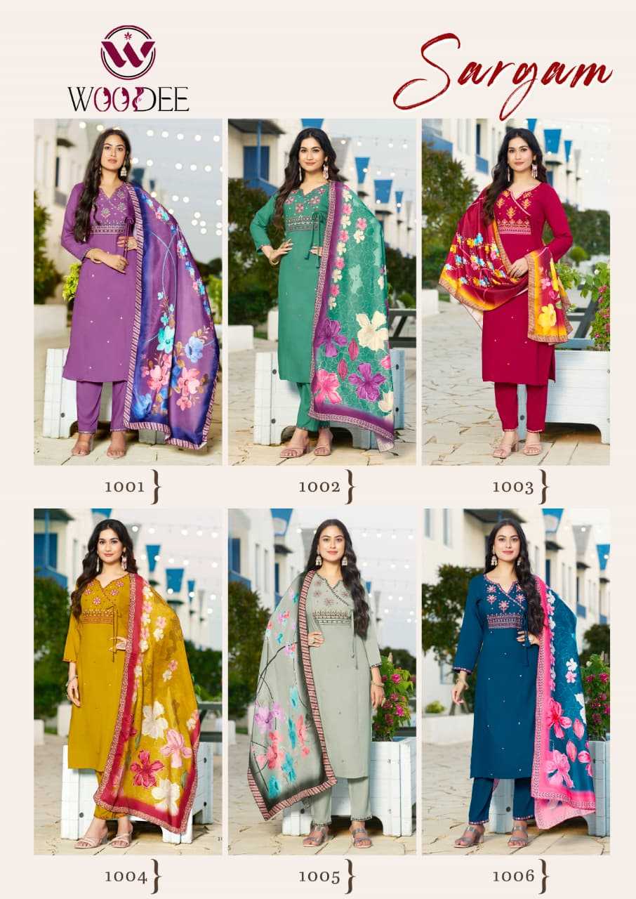 Ynf Rayon RIN190 WOODEE SARGAM Setwise Collections Wholesale Kurtis Catalogs Manufacturer- Kapda Export