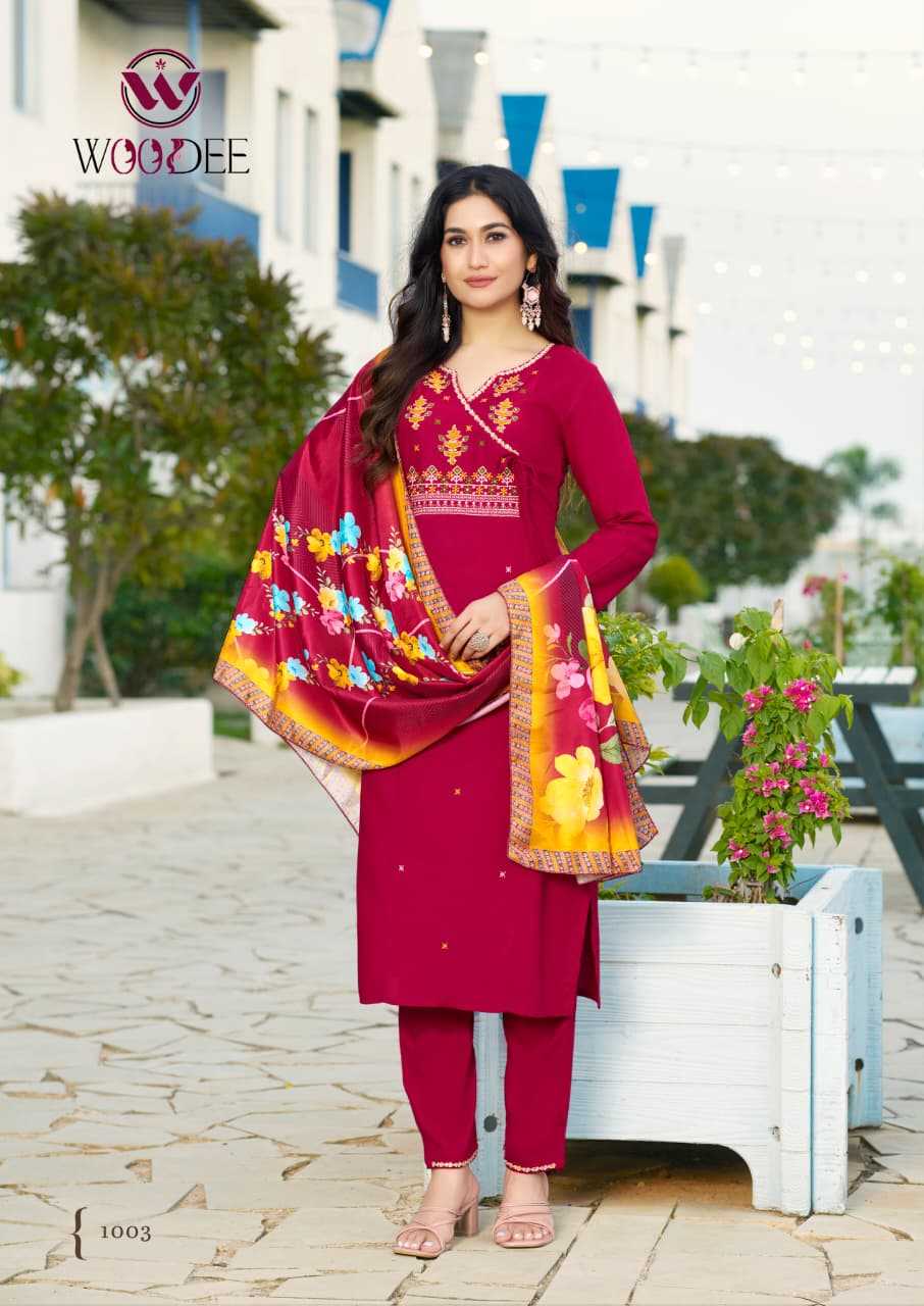 Ynf Rayon RIN190 WOODEE SARGAM Setwise Collections Wholesale Kurtis Catalogs Manufacturer- Kapda Export