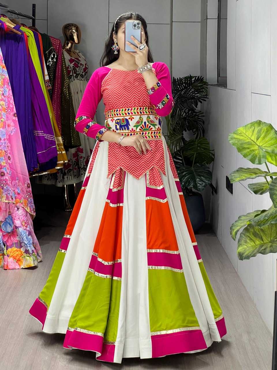 Ynf Reyon Cotton RIN119 PanGhat 8078 Lehengas Festive Collections Wholesale Fancy Lehenga Chaniya Choli Gota Patti Lehenga Navratri Chaniya Choli Manufacturer- Kapda Export