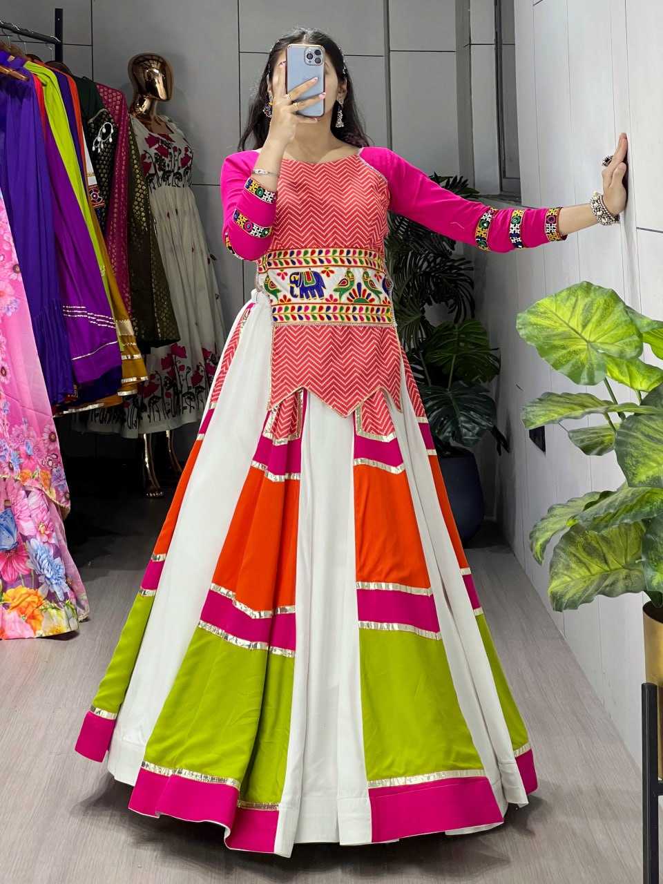 Ynf Reyon Cotton RIN119 PanGhat 8078 Lehengas Festive Collections Wholesale Fancy Lehenga Chaniya Choli Gota Patti Lehenga Navratri Chaniya Choli Manufacturer- Kapda Export