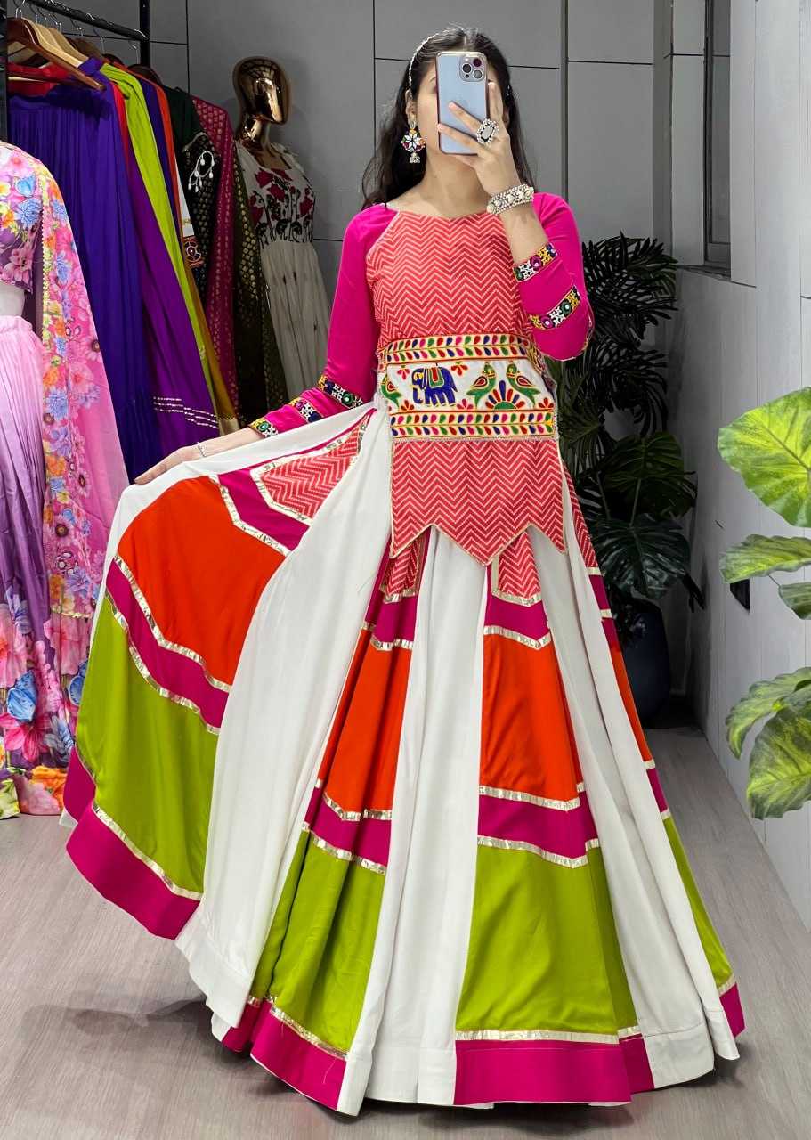 Ynf Reyon Cotton RIN119 PanGhat 8078 Lehengas Festive Collections Wholesale Fancy Lehenga Chaniya Choli Gota Patti Lehenga Navratri Chaniya Choli Manufacturer- Kapda Export