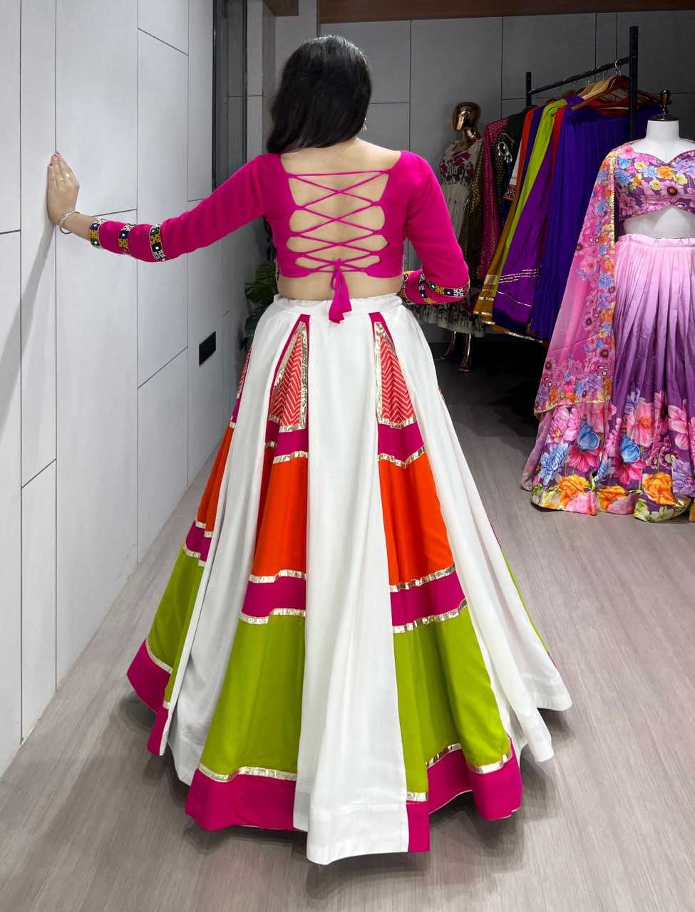 Ynf Reyon Cotton RIN119 PanGhat 8078 Lehengas Festive Collections Wholesale Fancy Lehenga Chaniya Choli Gota Patti Lehenga Navratri Chaniya Choli Manufacturer- Kapda Export