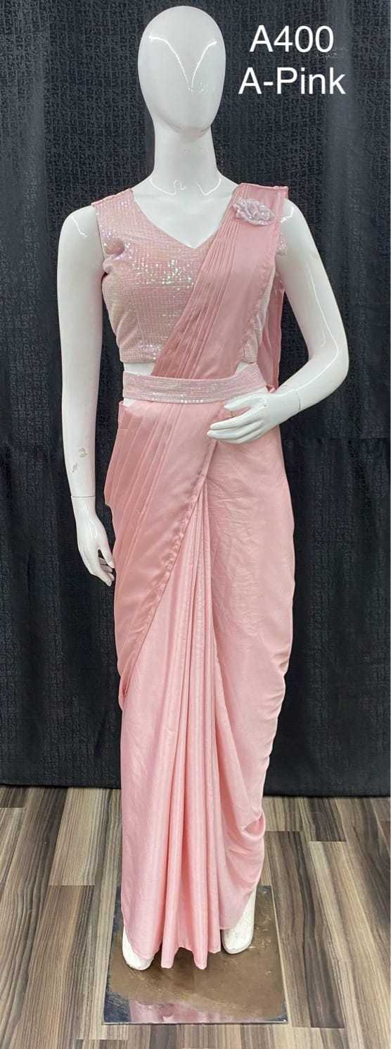 Ynf Satin KESH416 Amoha A400 Sarees Wholesale Designer Sarees Ready To Wear Sarees Saree with Belt Manufacturer- Kapda Export