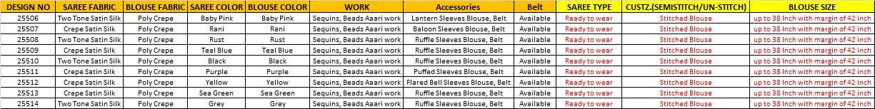 Ynf Satin KESH416 MAHOTSAV MOHMANTHAN 25500 Sarees Wholesale Ready To Wear Sarees Saree with Belt Sequins Work Saree Festive Sarees Manufacturer- Kapda Export