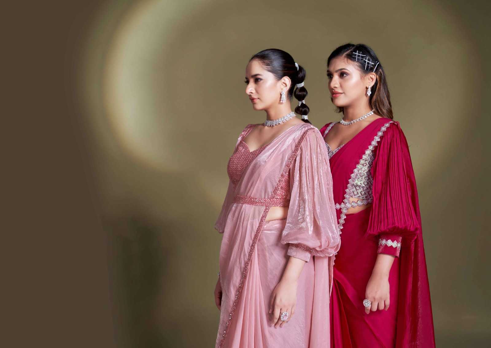 Ynf Satin KESH416 MAHOTSAV MOHMANTHAN 25500 Sarees Wholesale Ready To Wear Sarees Saree with Belt Sequins Work Saree Festive Sarees Manufacturer- Kapda Export