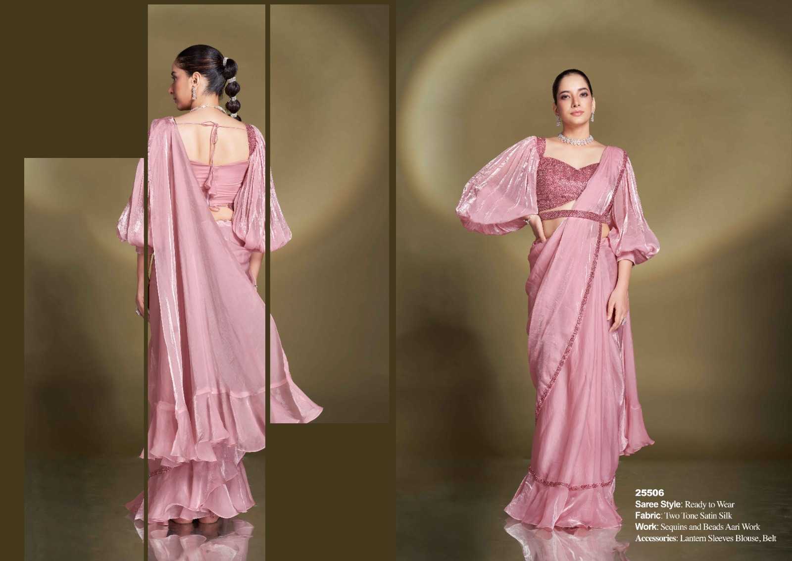 Ynf Satin KESH416 MAHOTSAV MOHMANTHAN 25500 Sarees Wholesale Ready To Wear Sarees Saree with Belt Sequins Work Saree Festive Sarees Manufacturer- Kapda Export