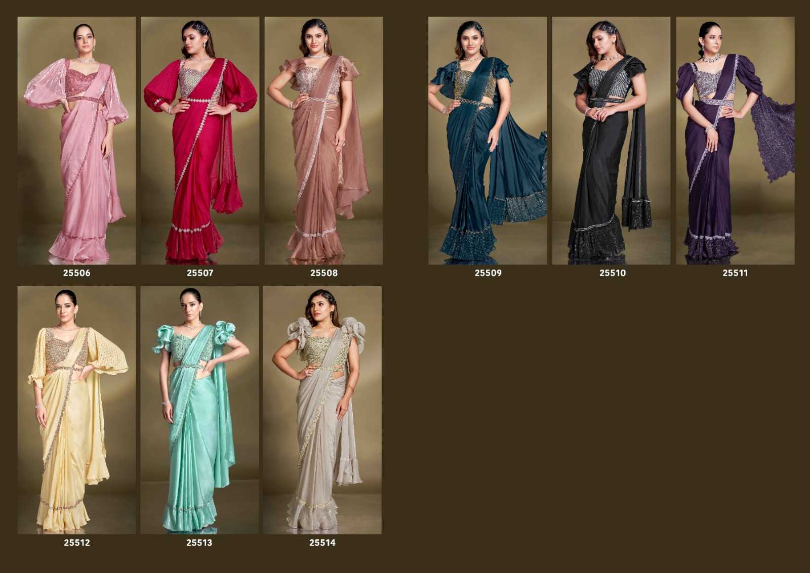 Ynf Satin KESH416 MAHOTSAV MOHMANTHAN 25500 Sarees Wholesale Ready To Wear Sarees Saree with Belt Sequins Work Saree Festive Sarees Manufacturer- Kapda Export